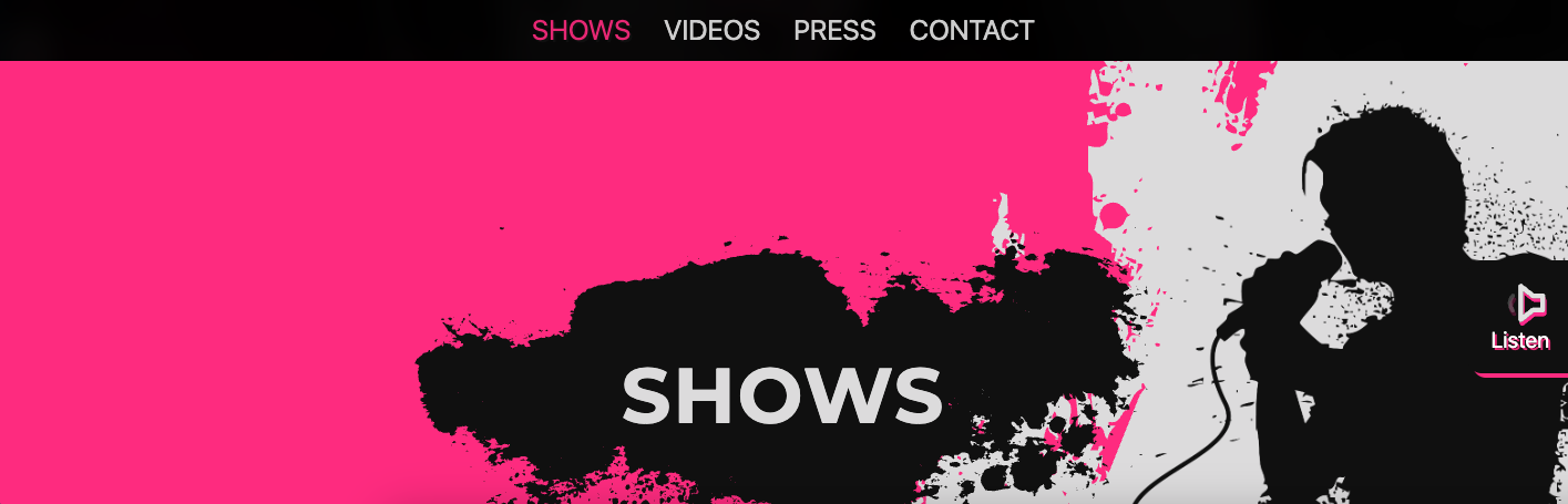 Earlier None Shall Remain website section featuring a singer silhouette